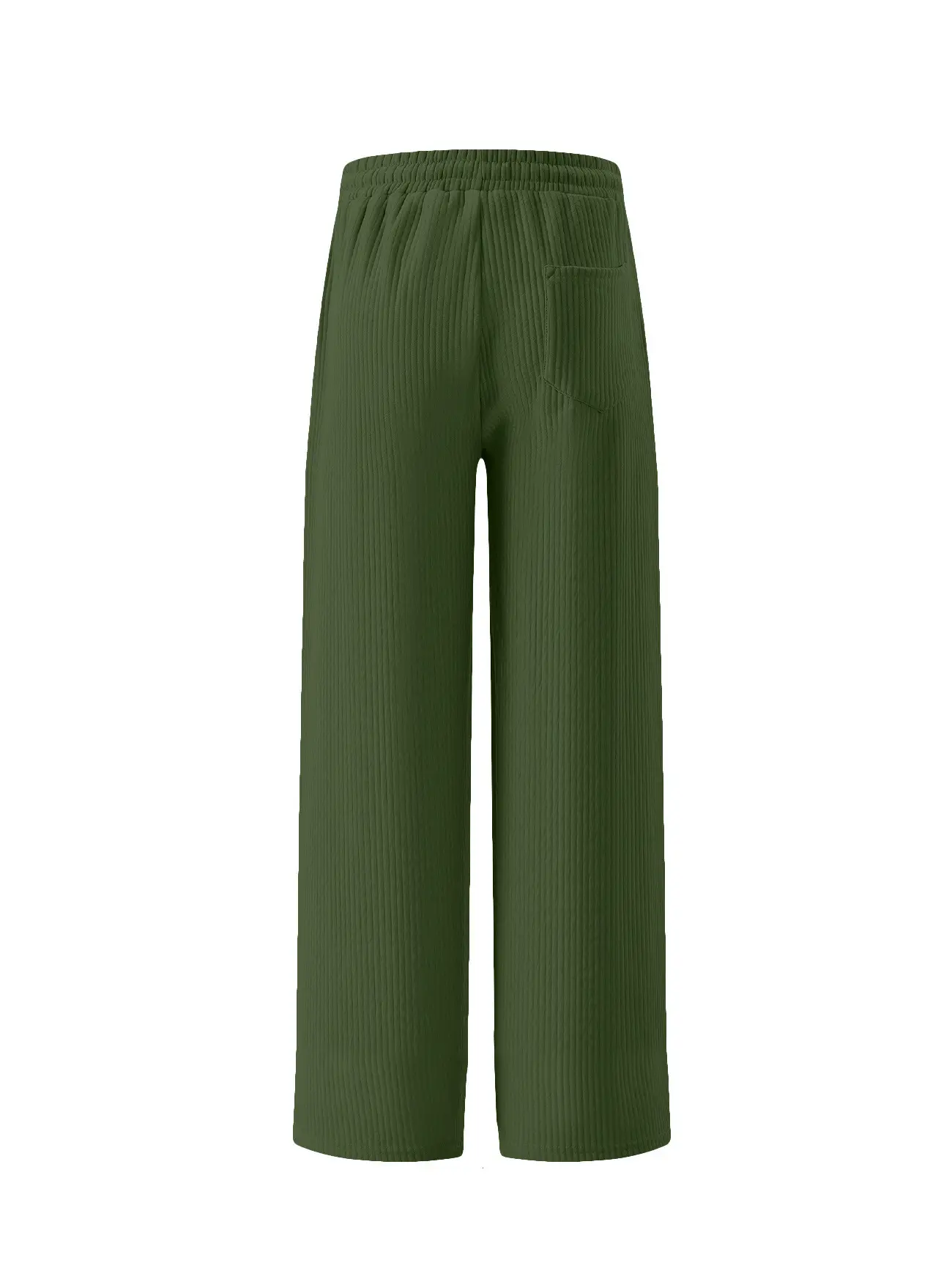 Men Striped Loose Straight Leg Pants Green — feature 16