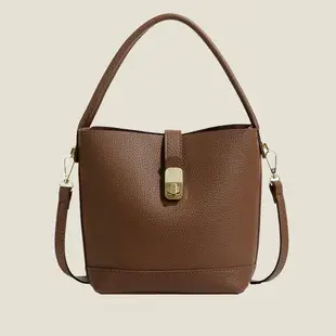 Women's Brown Leather Shoulder Crossbody Bag with Tote Compartment — feature 6