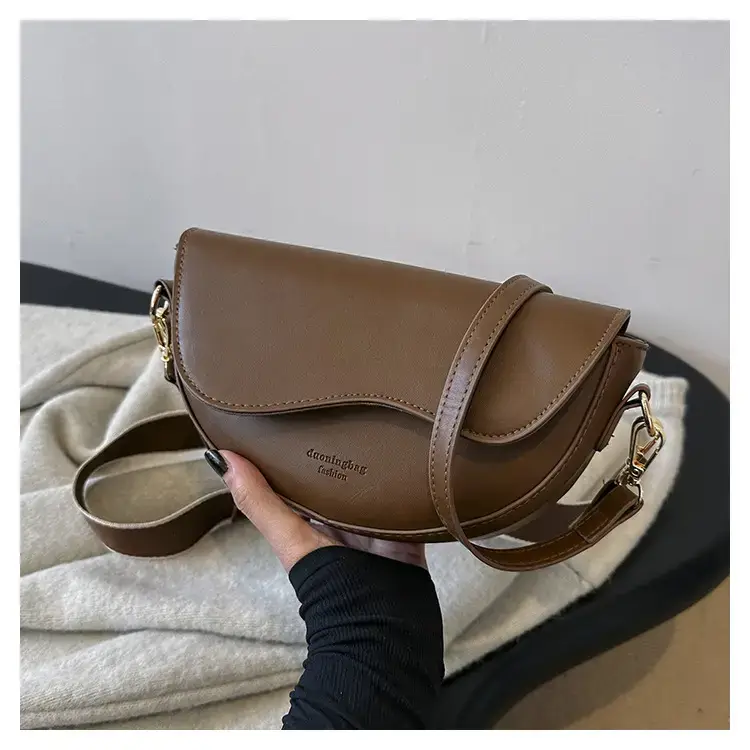 Women's Brown Leather Shoulder Bag 2024 Winter New - Image 6