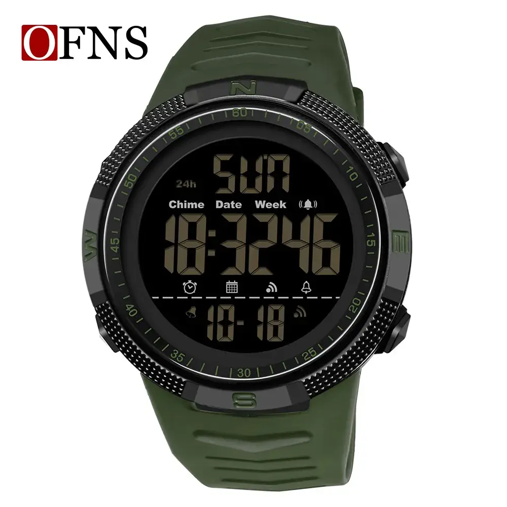 Ofns Digital Watch Black Red 24Hr Display