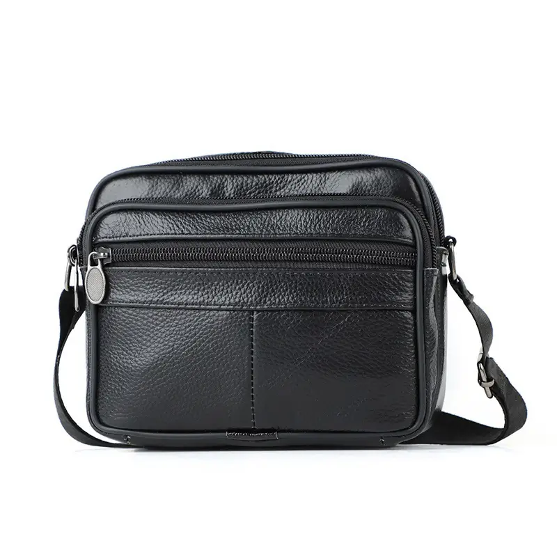 Men's Genuine Leather Mini Shoulder Bag Brown 350g - Image 7