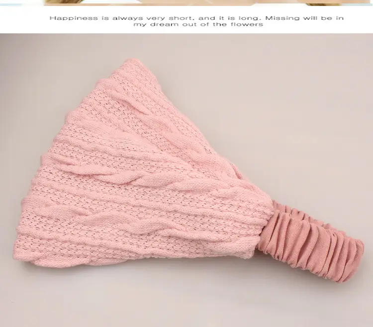Women Knitted Elastic Headscarf Autumn Winter Beige — feature 11