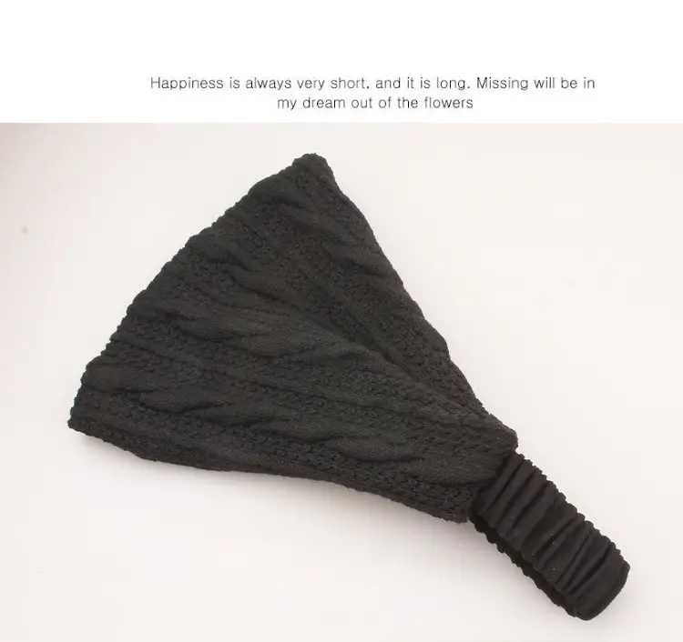Women Knitted Elastic Headscarf Autumn Winter Beige — feature 17