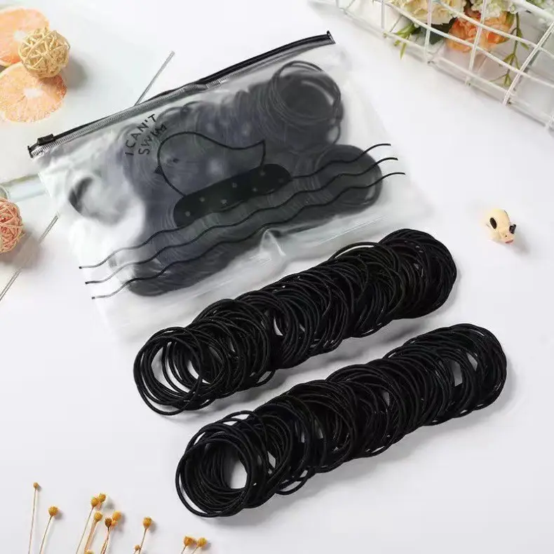 Girls Hair Tie Headdress Black Rubber Band - Image 2