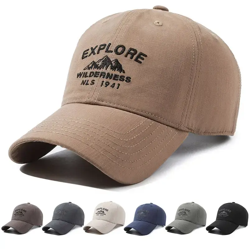 Men's Grey Embroidered Baseball Cap with Brand Logo - Image 9