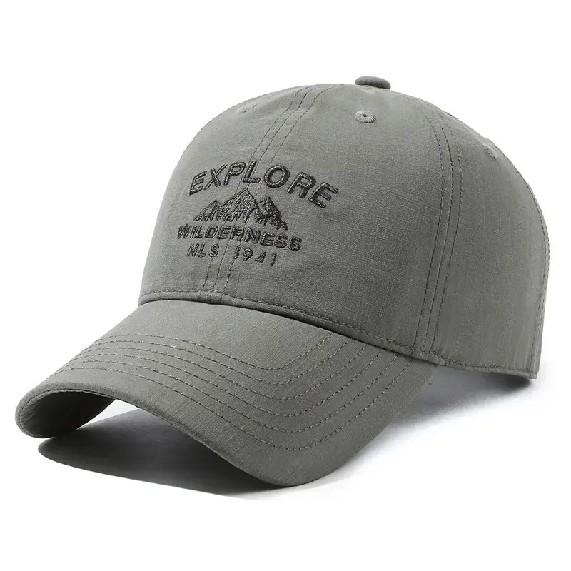 Men's Grey Embroidered Baseball Cap with Brand Logo - Image 4