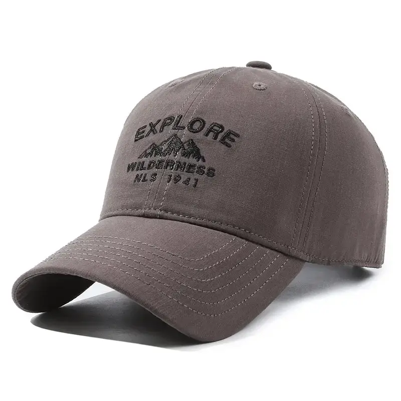Men's Grey Embroidered Baseball Cap with Brand Logo - Image 5