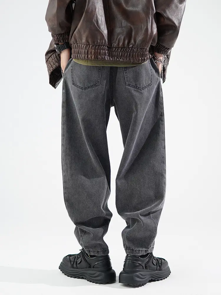 Men's Wide Leg Blue Denim Pants Harlan Style
