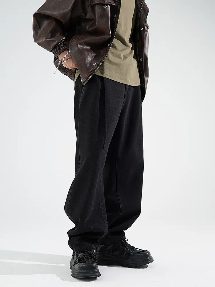 Men's Wide Leg Blue Denim Pants Harlan Style