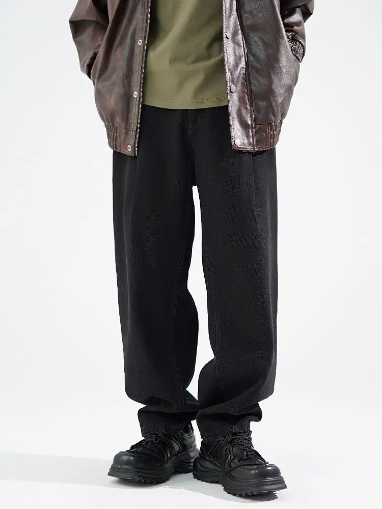 Men's Wide Leg Blue Denim Pants Harlan Style