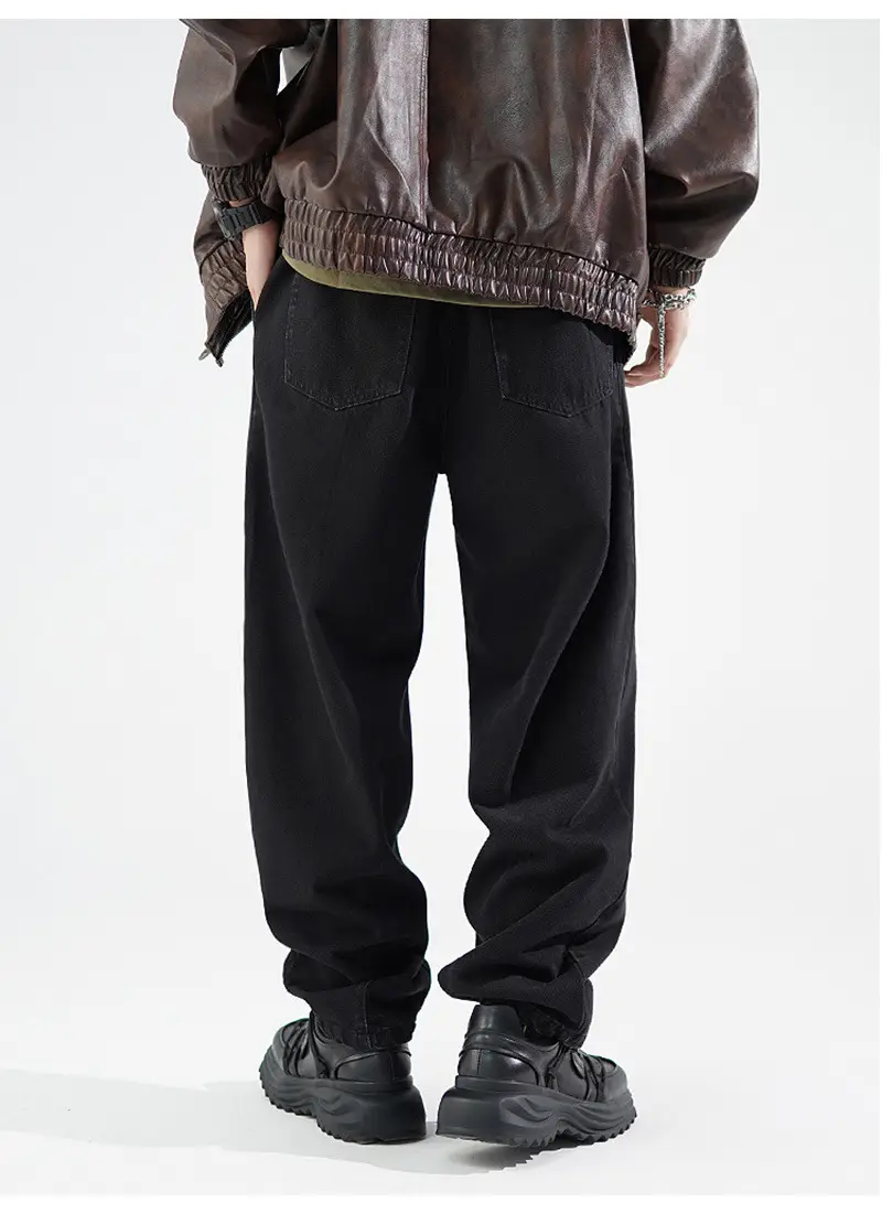 Men's Wide Leg Blue Denim Pants Harlan Style — feature 14
