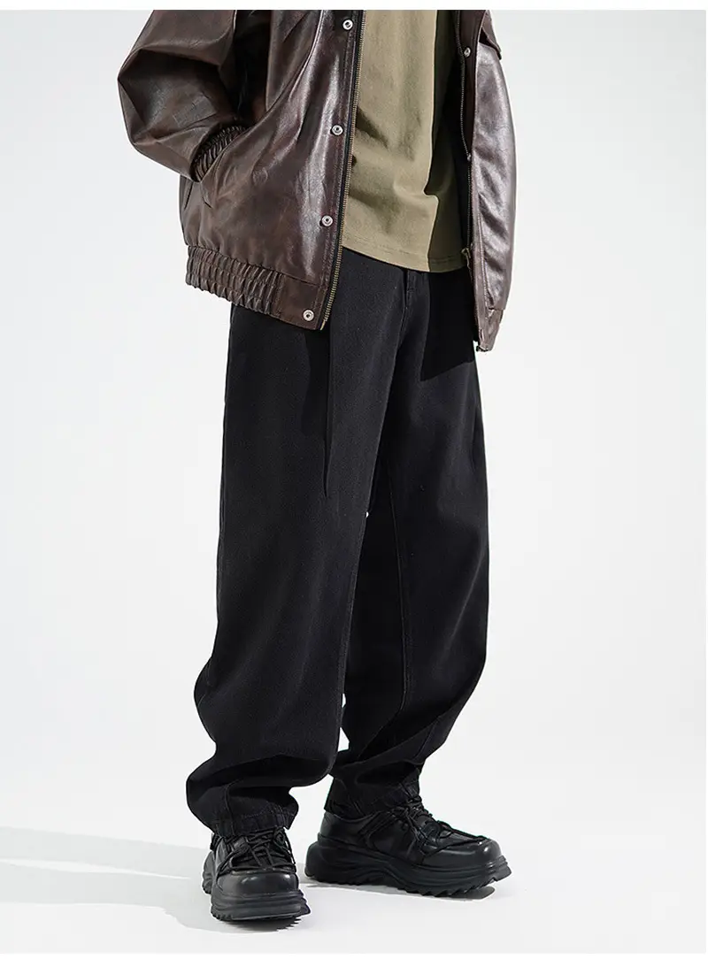 Men's Wide Leg Blue Denim Pants Harlan Style — feature 15