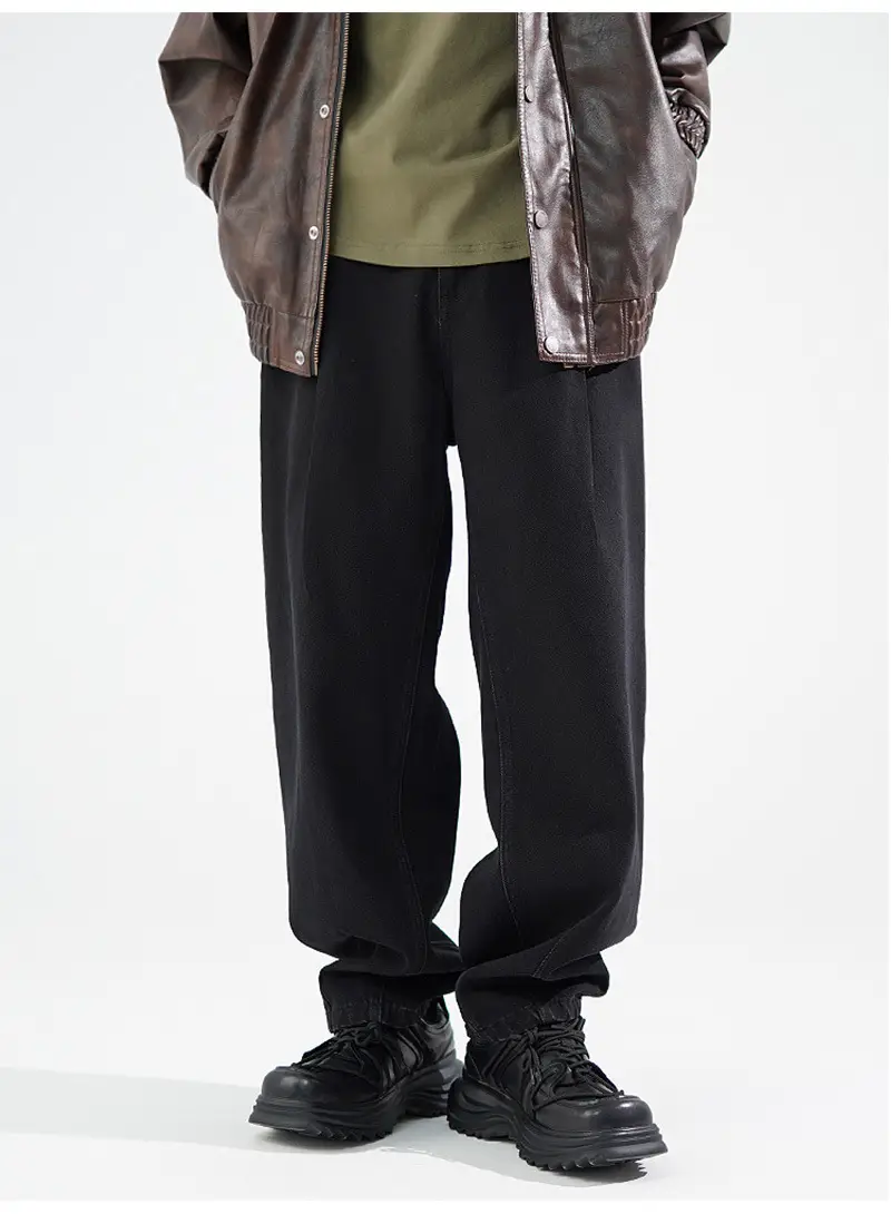 Men's Wide Leg Blue Denim Pants Harlan Style — feature 16