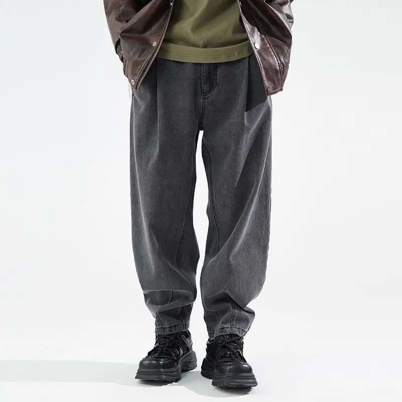 Men's Wide Leg Blue Denim Pants Harlan Style