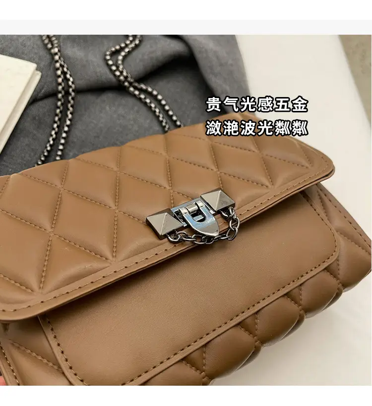 Pink Quilted Chain Messenger Bag for Women — feature 5