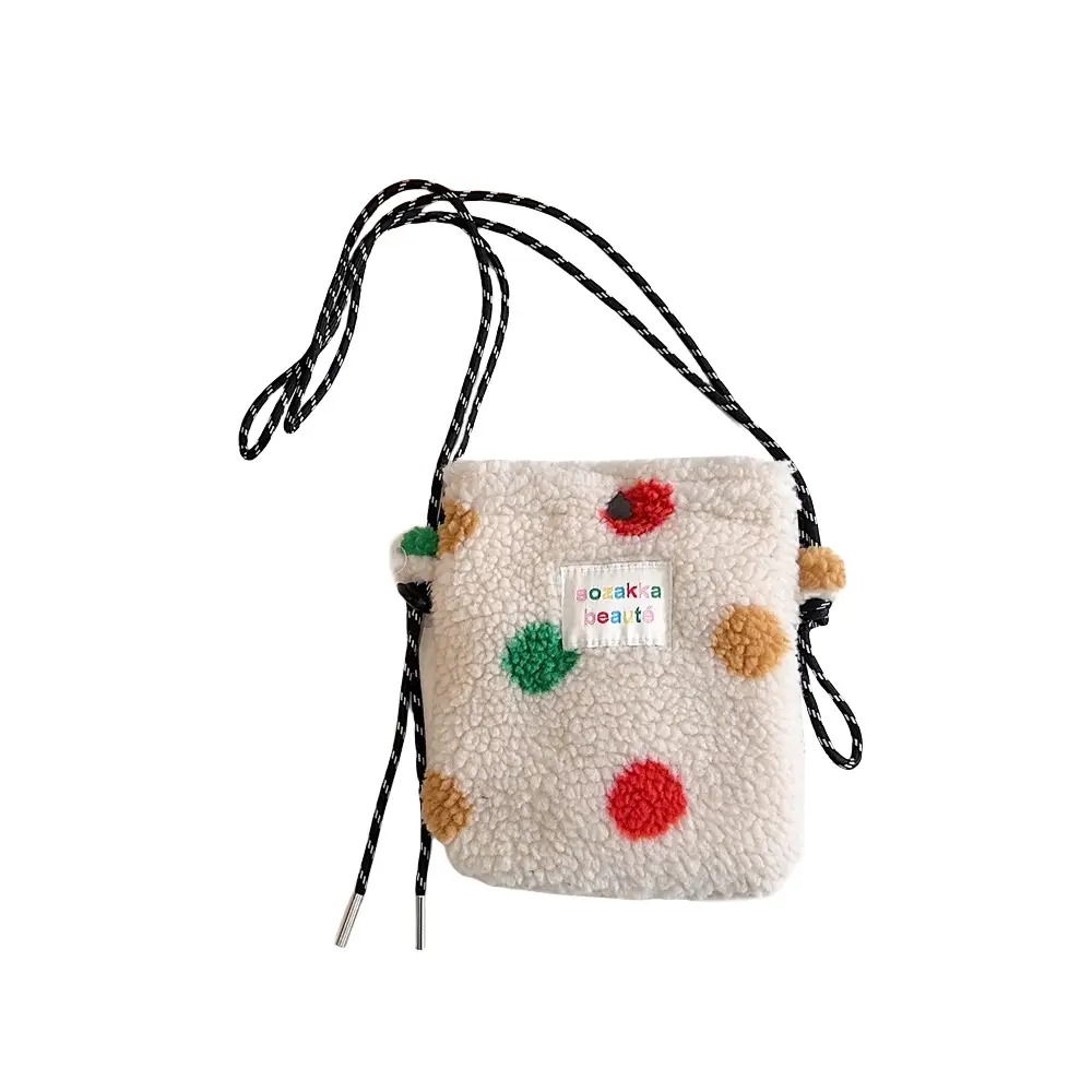 Plush Rainbow Polka Dot Shoulder Messenger Bag - Image 26
