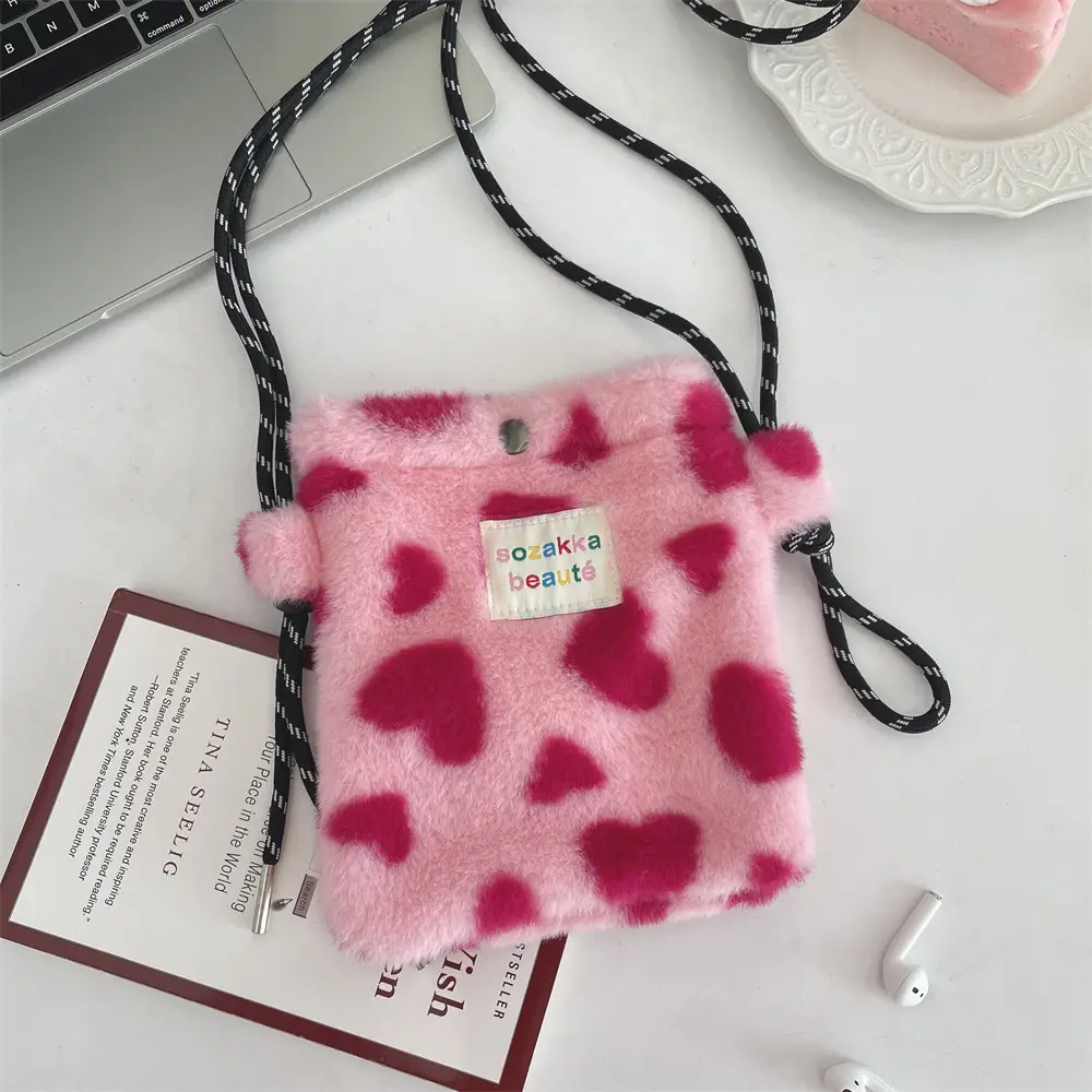 Plush Rainbow Polka Dot Shoulder Messenger Bag - Image 20