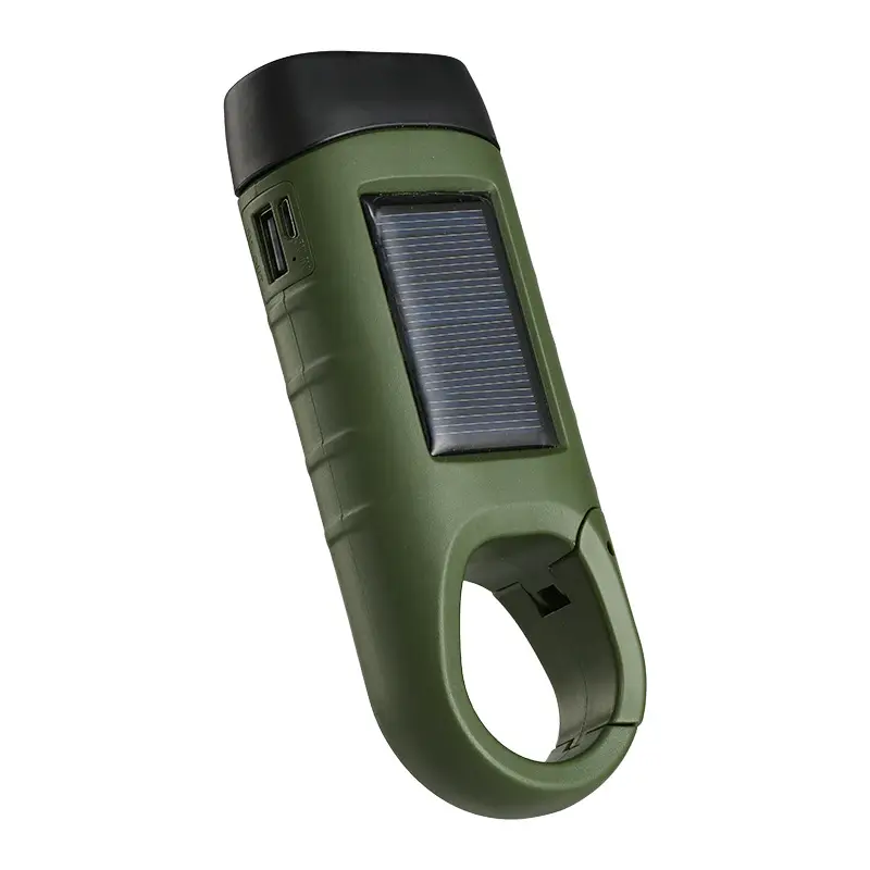 Solar Hand Crankled Camping Flashlight Green - Image 6