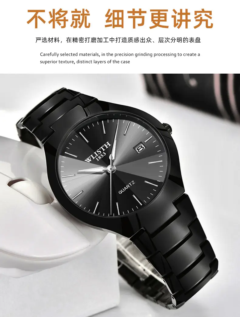 Classic Black Men's Quartz Watch with Day/Date Display — feature 12
