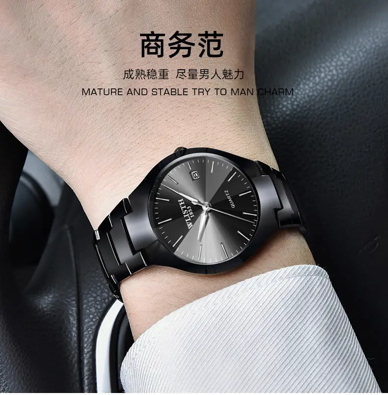 Classic Black Men's Quartz Watch with Day/Date Display — feature 4