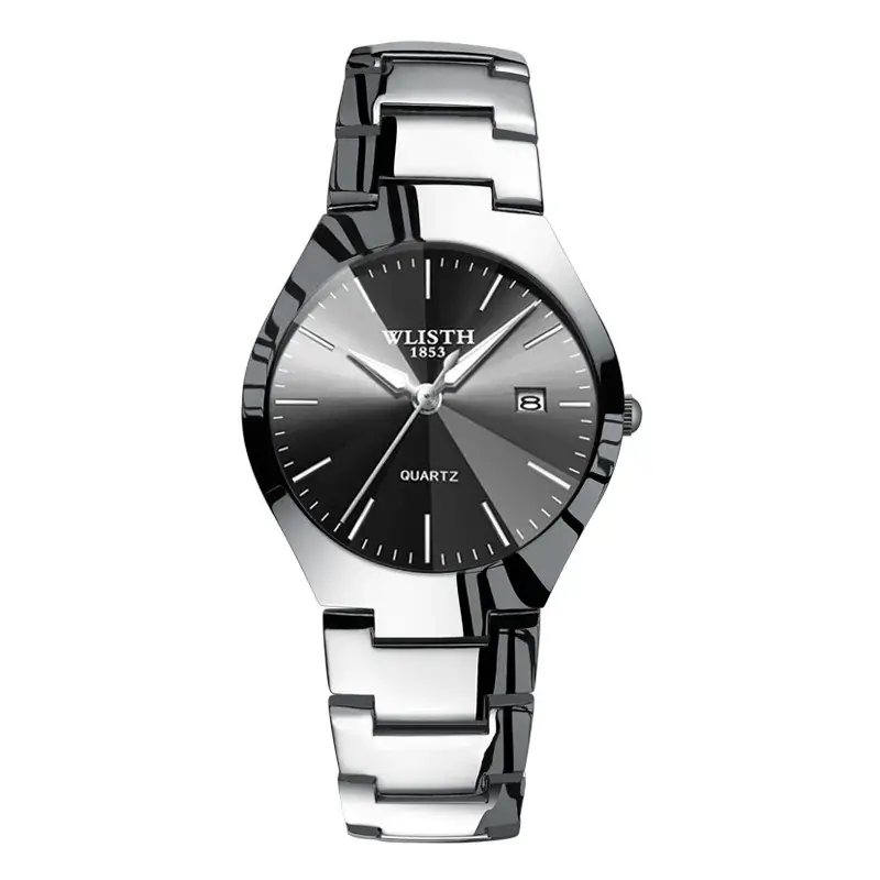 Classic Black Men's Quartz Watch with Day/Date Display - Image 2