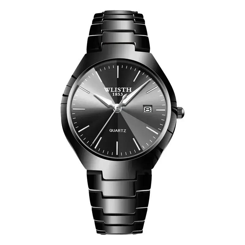 Classic Black Men's Quartz Watch with Day/Date Display - Image 4
