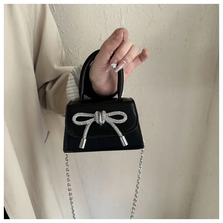 Candy Brown Bow Knot Patent Leather Shoulder Bag — feature 16