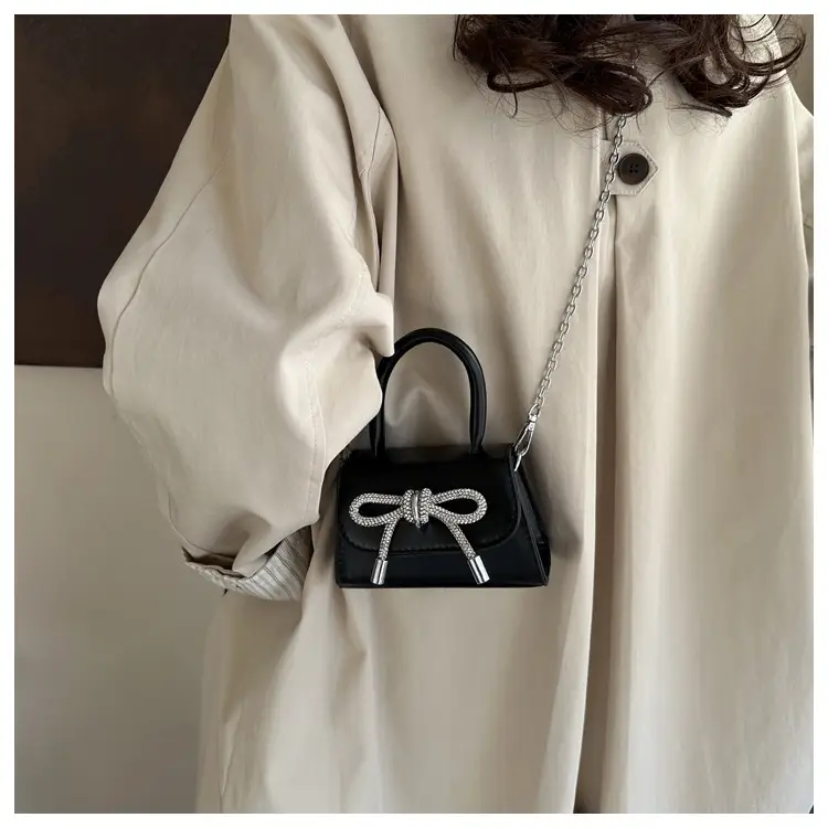 Candy Brown Bow Knot Patent Leather Shoulder Bag — feature 19