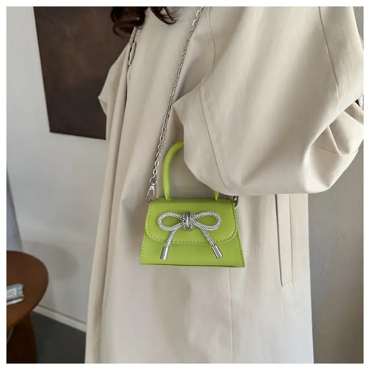Candy Brown Bow Knot Patent Leather Shoulder Bag — feature 22