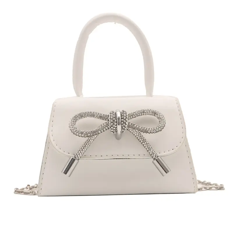 Candy Brown Bow Knot Patent Leather Shoulder Bag - Image 2