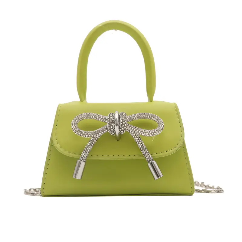 Candy Brown Bow Knot Patent Leather Shoulder Bag - Image 5