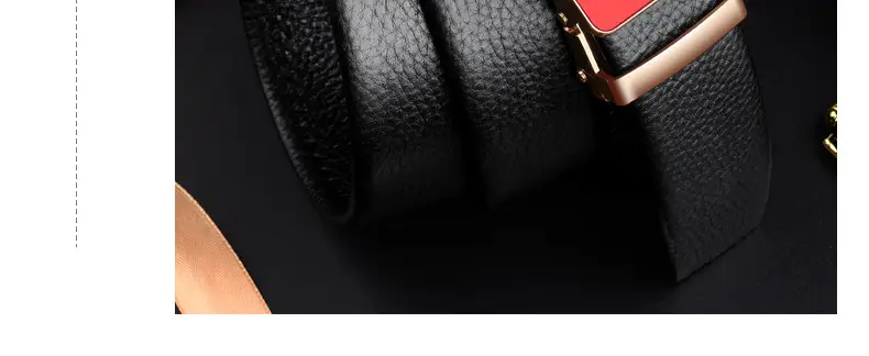 Men's Automatic Buckle Leather Belt Red Birth Year — feature 13