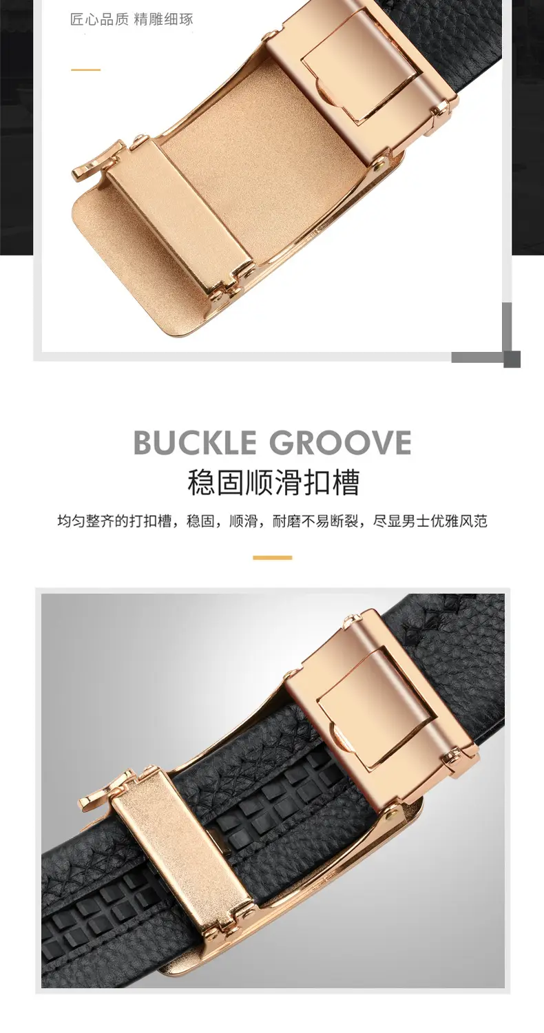 Men's Automatic Buckle Leather Belt Red Birth Year — feature 5