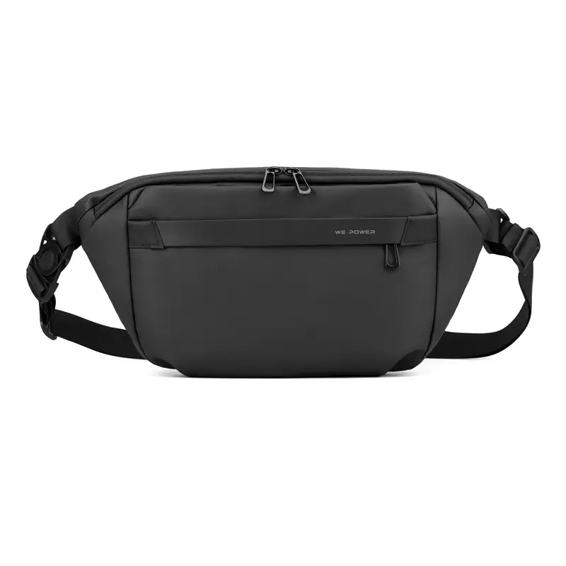 WEPOWER Men's Black Waist Messenger Bag Large Capacity Lightweight Sports Bag - Image 8