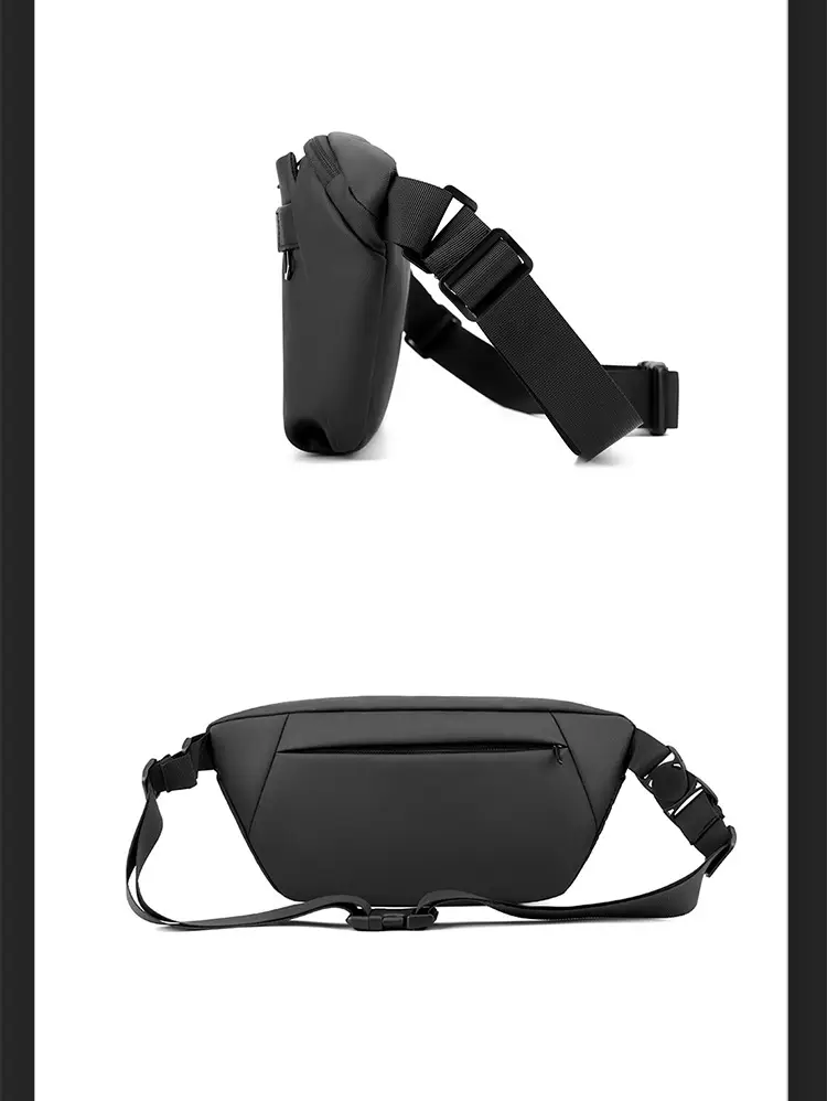 WEPOWER Men's Black Waist Messenger Bag Large Capacity Lightweight Sports Bag — feature 20