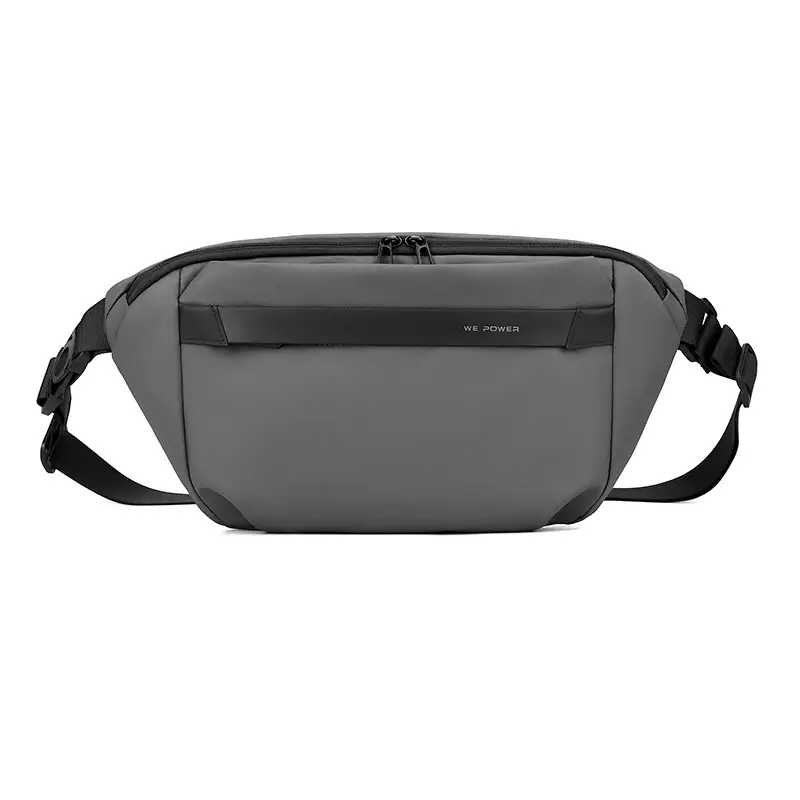 WEPOWER Men's Black Waist Messenger Bag Large Capacity Lightweight Sports Bag - Image 2
