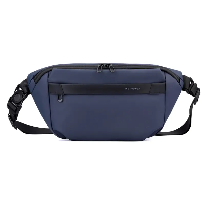 WEPOWER Men's Black Waist Messenger Bag Large Capacity Lightweight Sports Bag - Image 3