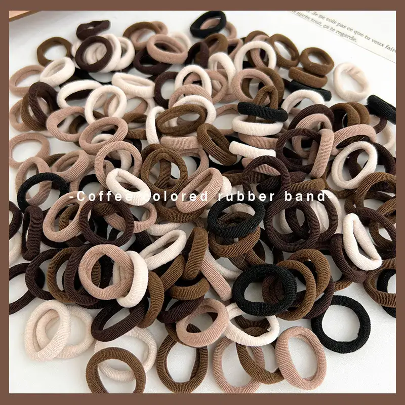 Coffee Color Rubber Thumb Bands for Girls Hair Accessories - Image 4