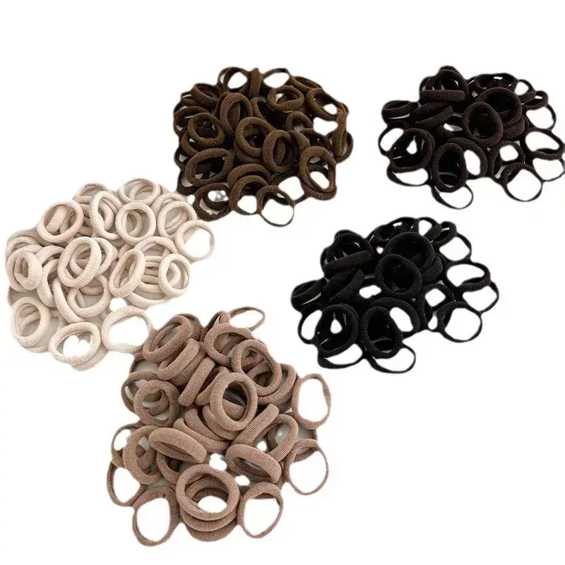 Coffee Color Rubber Thumb Bands for Girls Hair Accessories - Image 8