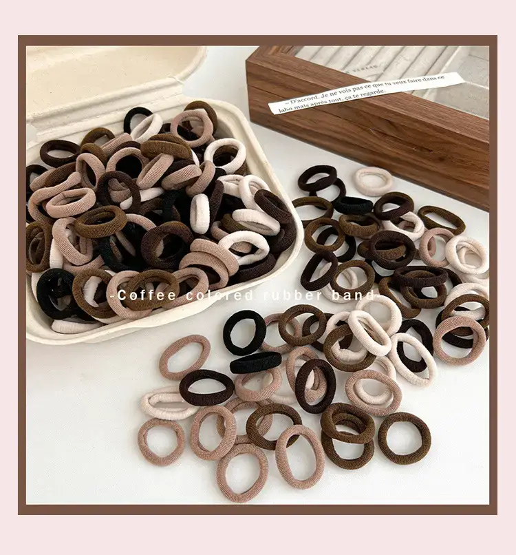 Coffee Color Rubber Thumb Bands for Girls Hair Accessories — feature 28