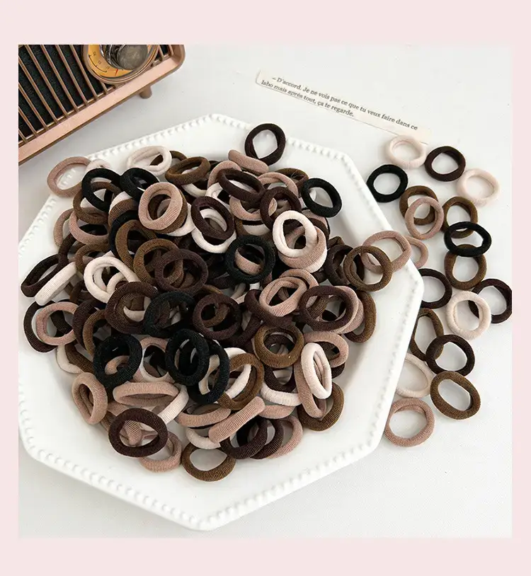Coffee Color Rubber Thumb Bands for Girls Hair Accessories — feature 31