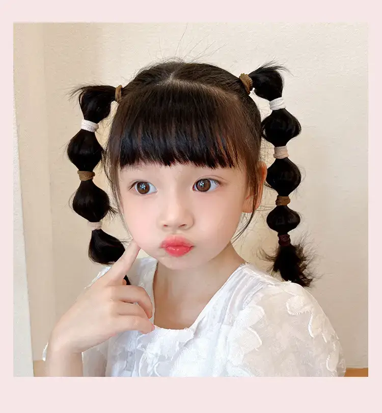 Coffee Color Rubber Thumb Bands for Girls Hair Accessories — feature 33