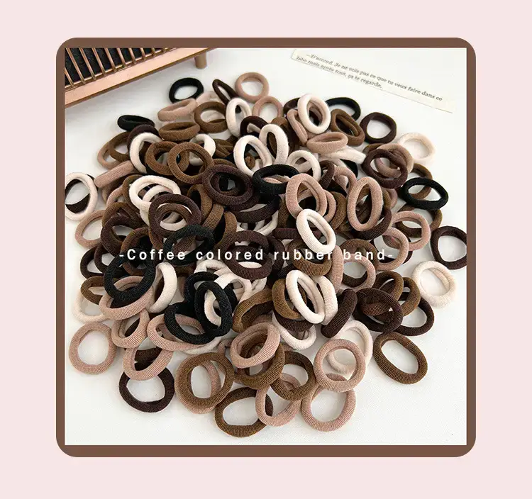 Coffee Color Rubber Thumb Bands for Girls Hair Accessories — feature 34