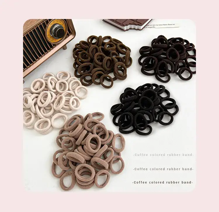 Coffee Color Rubber Thumb Bands for Girls Hair Accessories — feature 35