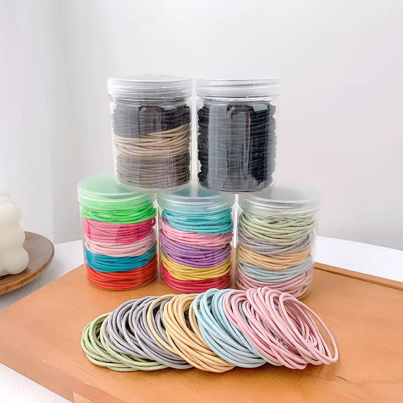 Coffee Color Rubber Thumb Bands for Girls Hair Accessories — feature 5