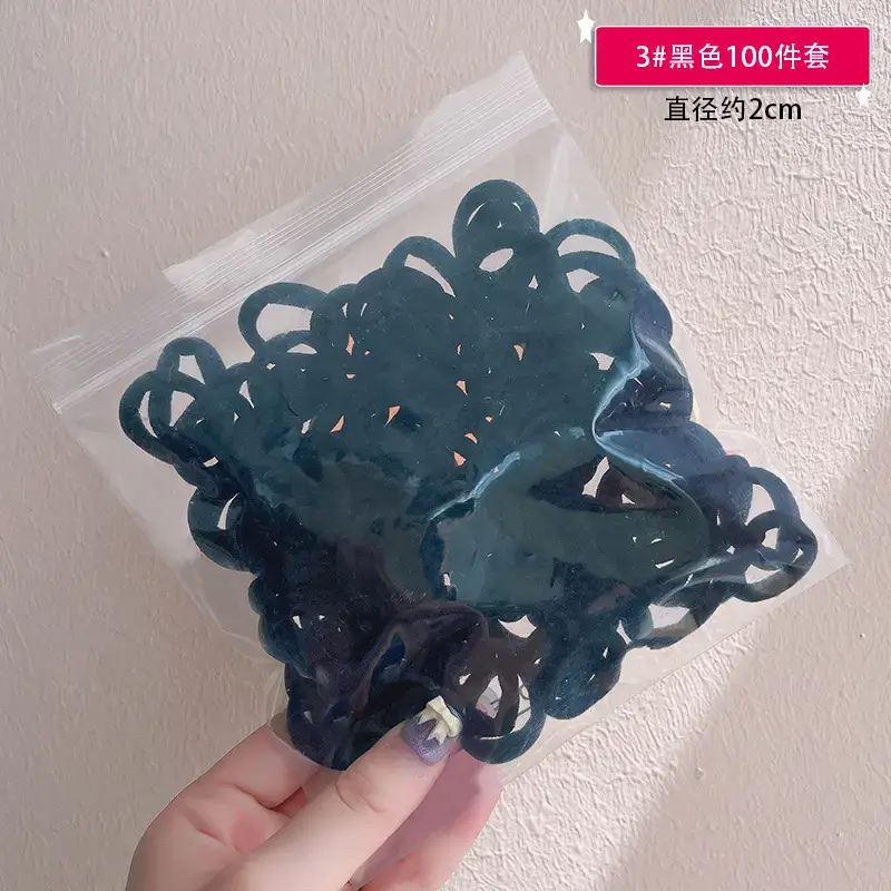 Coffee Color Rubber Thumb Bands for Girls Hair Accessories - Image 3