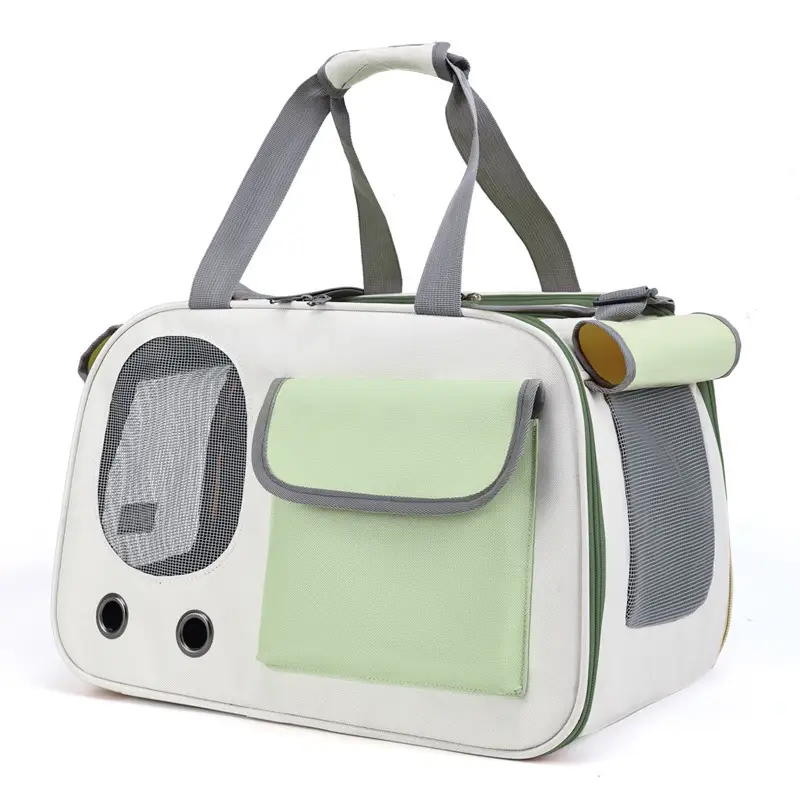 Pet Cat Bag Foldable Adjustable Shoulder Bag Yellow White - Image 28