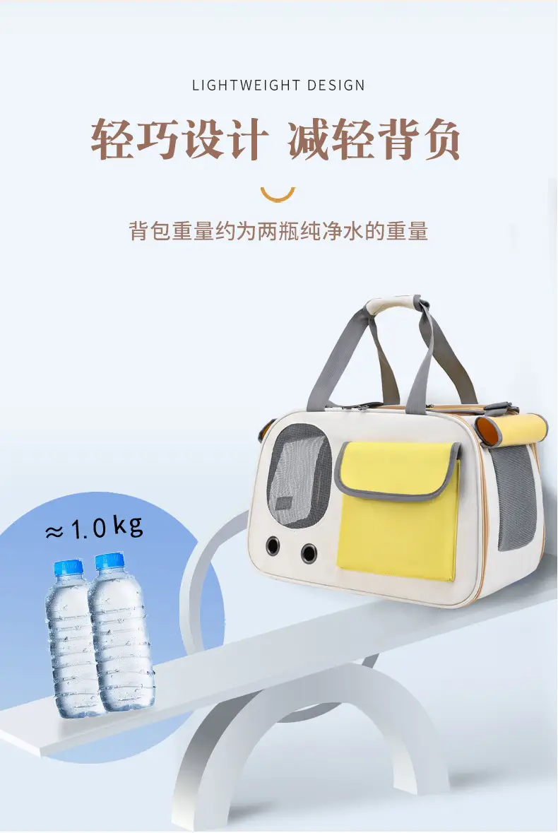 Pet Cat Bag Foldable Adjustable Shoulder Bag Yellow White — feature 10