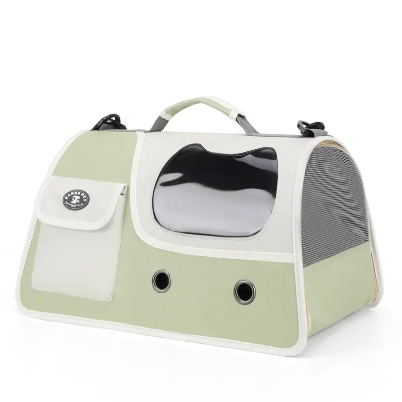 Pet Cat Bag Foldable Adjustable Shoulder Bag Yellow White - Image 3