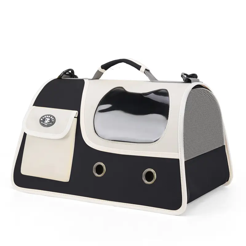 Pet Cat Bag Foldable Adjustable Shoulder Bag Yellow White - Image 4